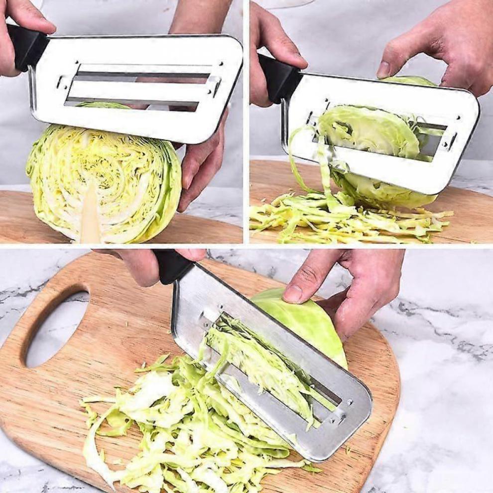 Dual Blade Julienne Cutter, Stainless Steel Dual Blade Julienne Cutter, Stainless Steel Shredder Knife, Cabbage Shredder Slicer Black