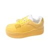 Leather Yellow Board Shoes Women's Summer 2025 New Summer Dopamine Platform Heightening Casual Shoes Ins Tide
