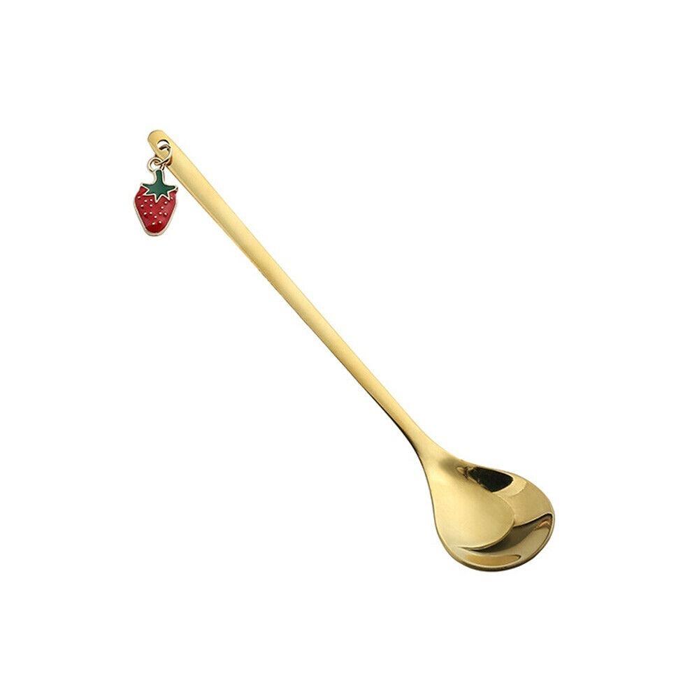 Golden Coffee Spoon Stainless Steel Tea Spoon Portable Stirring Spoon