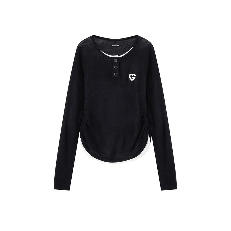 GROUND ZERO Women's Color-Block Faux Two-Piece Knit Sweater