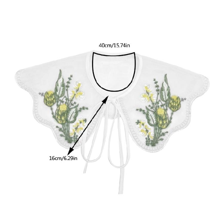 Embroidered Flower Blouse Collar Faux Collar Shirt False Collar Dress Decorative Collar Shawl Wrap Women Clothing Decors