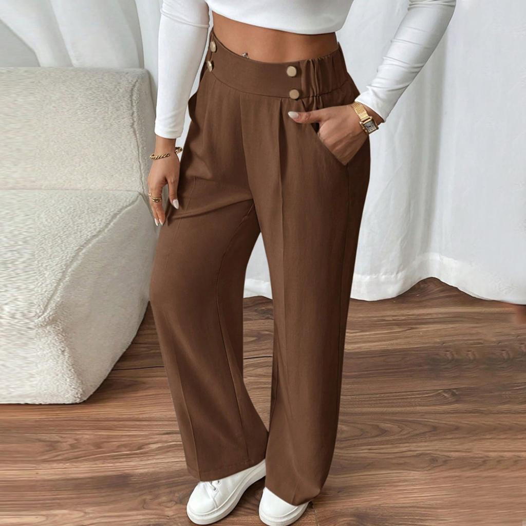 Women's Pants  With Pockets Business Work Casual Trousers Lightweight Caual Loose Trousers