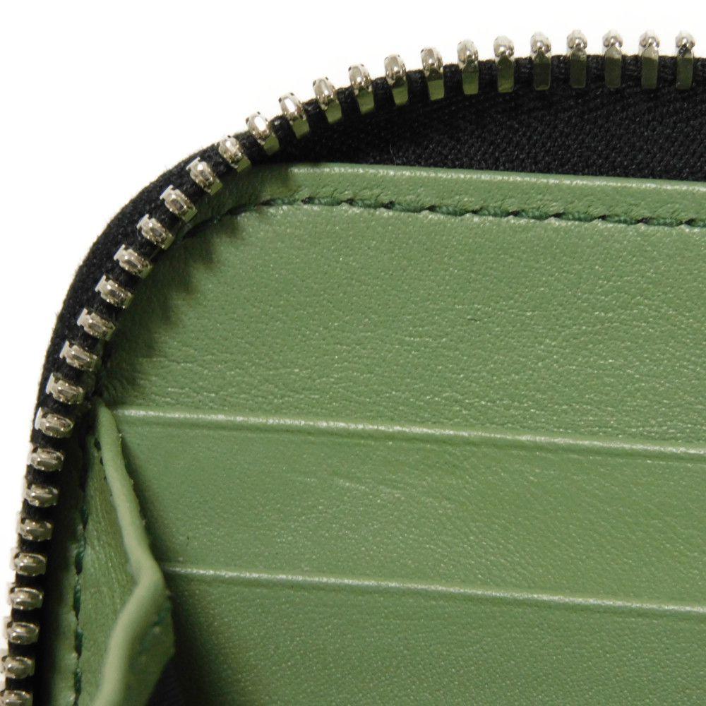 Used 9896 Long Zip Wallet 66A590 7940 Green Two-Tone Zip Around Gancini Black Men's from Japan AUTHENTIC