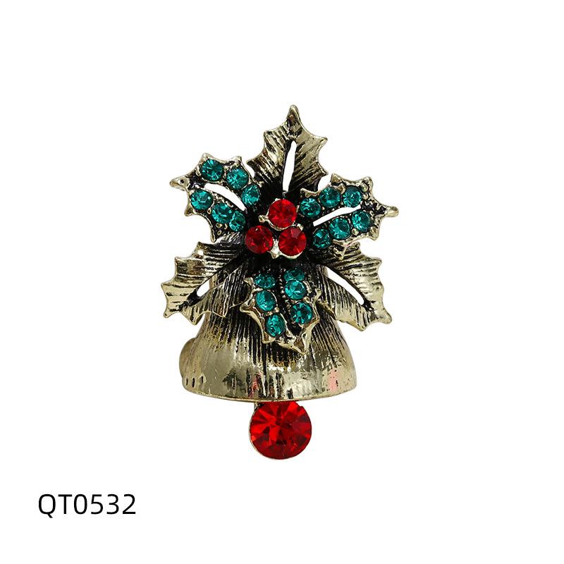 

New Alloy Diamond-encrusted Christmas Brooch Women s Fashion Exquisite Holiday Party Gifts Accessories Brooch Pin