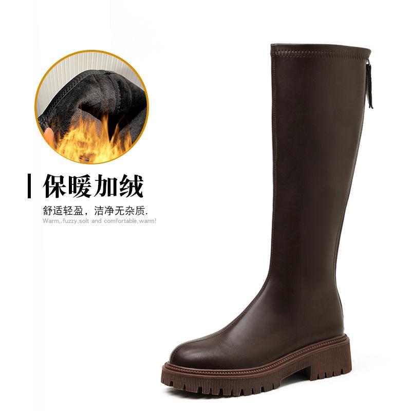 

осень-зима 2025 новые длинные сапоги женские сапоги рыцаря до колена толстая подошва внутренняя высота увеличение эластичные тонкие сапоги высокие сапоги 39