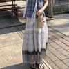 Bohemian Wasteland Style Vintage Floral Midi Skirt for Women - Summer Lace Patchwork Niche Design High-Waist A-Line Long Skirt