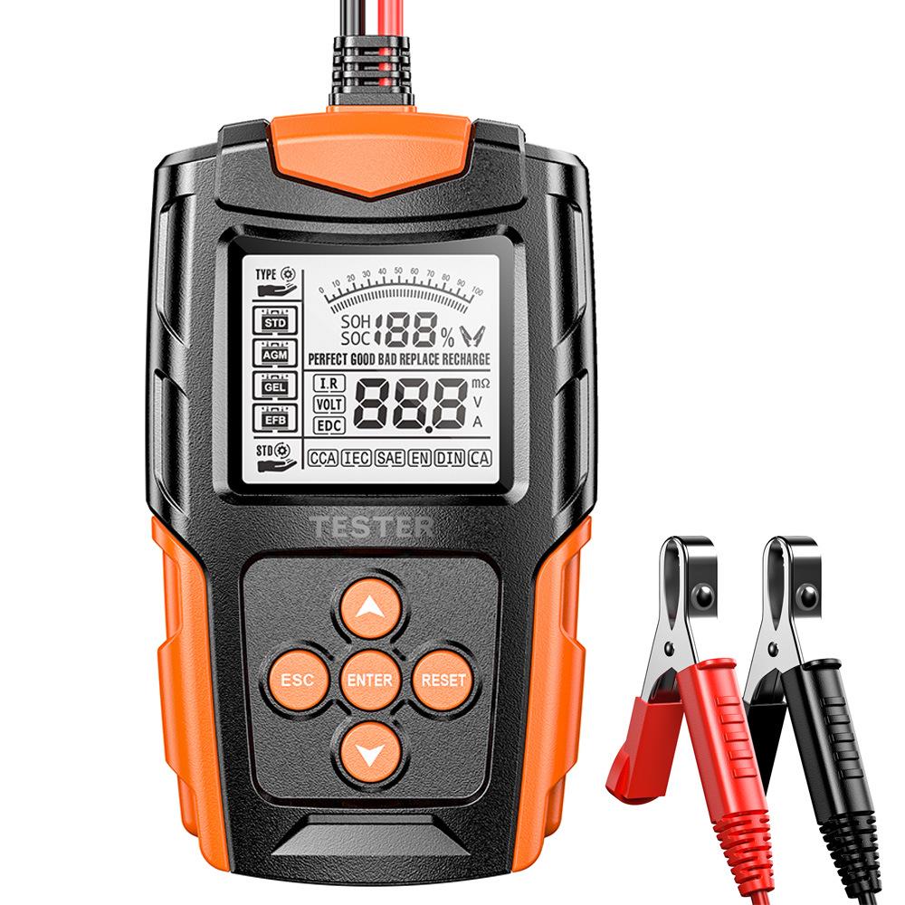 Автомобильный и мотоциклетный тестер аккумуляторов 12В/24В с анализом пускового тока (CCA) и внутреннего сопротивления