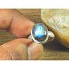 Oval Labradorite Ring US-7 Solid 925 Sterling Silver Chunky Gemstone Ring MK-04