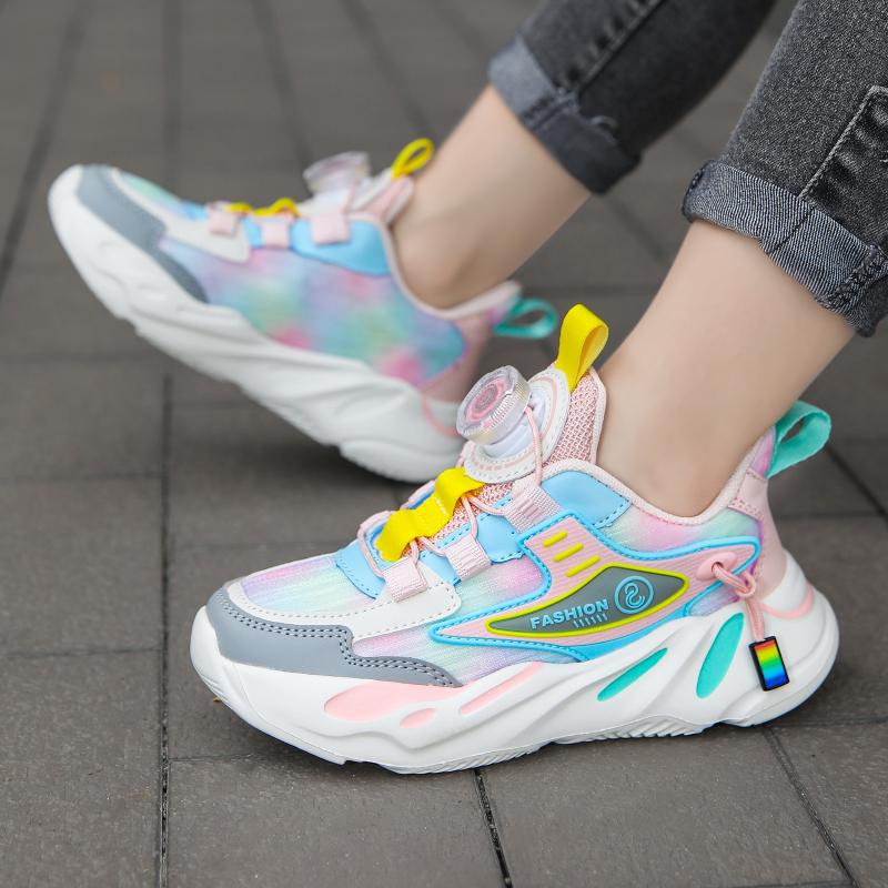 2025 Herbst/Winter Leder-Sportschuhe für Mädchen mit Drehverschluss