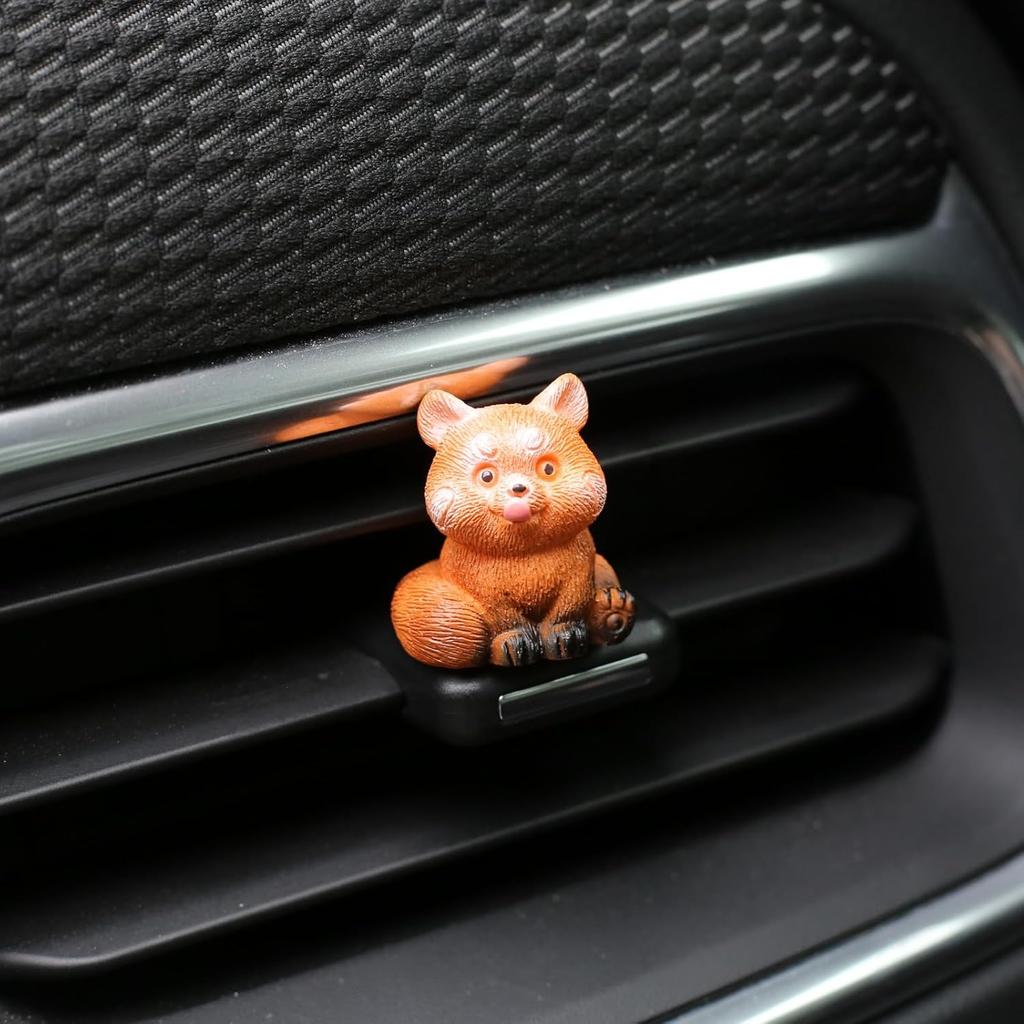 6 Pcs Red Panda Dashboard Decorations, Mini Resin Red Panda for Cute Car Accessories Interior, Rearview Mirror Ornaments Funny Gifts for Women Girl