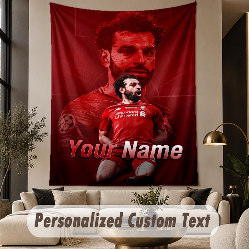 Gepersonaliseerd Textiel Wandkleed Mohamed Salah Print Wandkleed Binnen Woonkamer Wanddecoratie