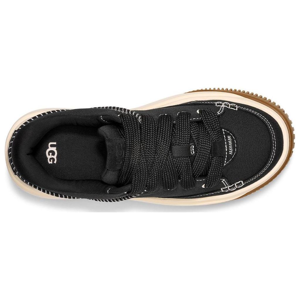 UGG Fashion Platform Fabric Commuter Versatile Simple Non-Slip Increased Height Low-Top Casual Shoes Unisex Sneaker Black 1167499-BLK