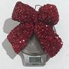 Sparkling Glitter Flocked Bowknot Creative DIY Ribbon Bow Knot Xmas Tree Ornament Flocked Texture 30cm Size Tree Hanging