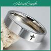 8mm Edelstahl 6mm Kreuzring Christlicher Jesus Christus Herr Gebet für Männer und Frauen