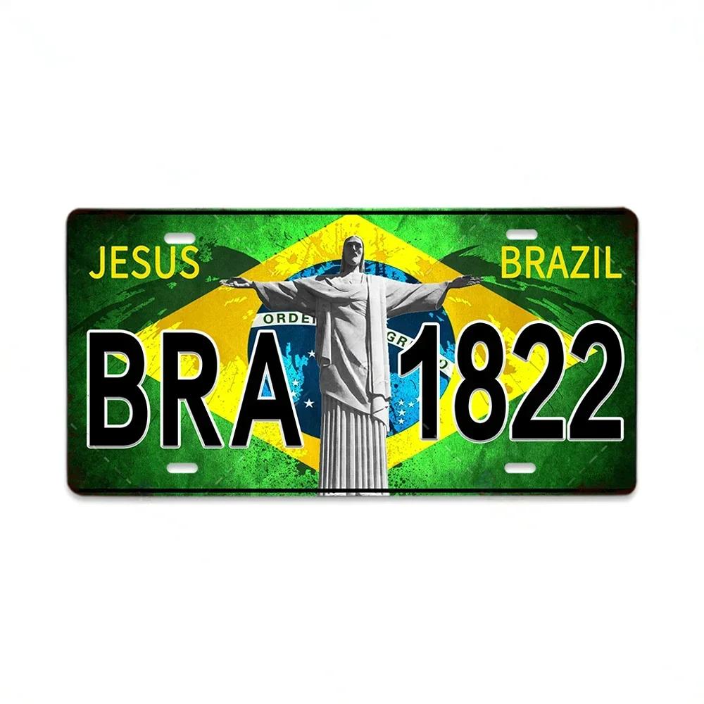 Retro Tin Sign License Plate Various Regions Metal Signs Posters Decor Italy Brazil Japan Poland Korea Ireland Bar Garage Pla