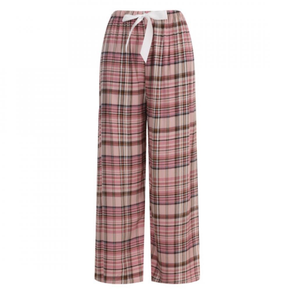Shop Women Comfortable Cooling Beach 9 Point Wide Pants Cha Wpt 20367 Pink Chk