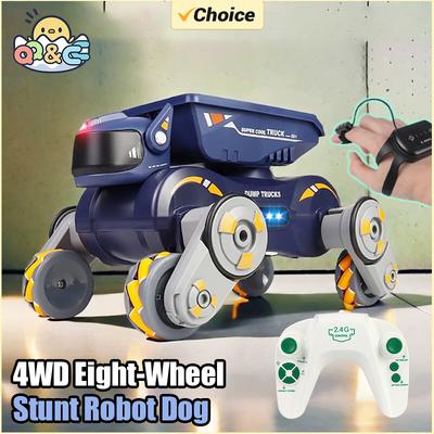 Non-Toxic Rc Smart Robot Dog Remote Control Car Stunt Robo Dual Control Gesture Robotics Music Light Spray Electronic Pet Toy For Kids Children