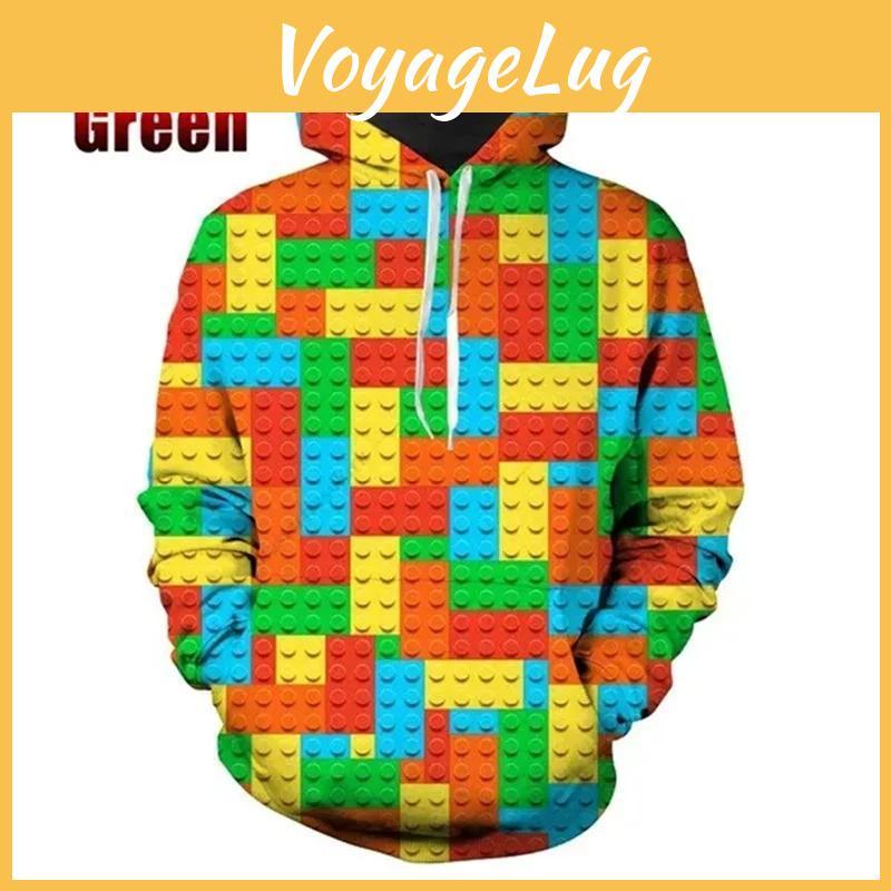 Giocattoli Divertenti Grafiche Blocchi Costruzione Per Uomini Felpe Pullover Per Uomini Abbigliamento Felpe Stampate 3D Felpe alla Moda Felpe
