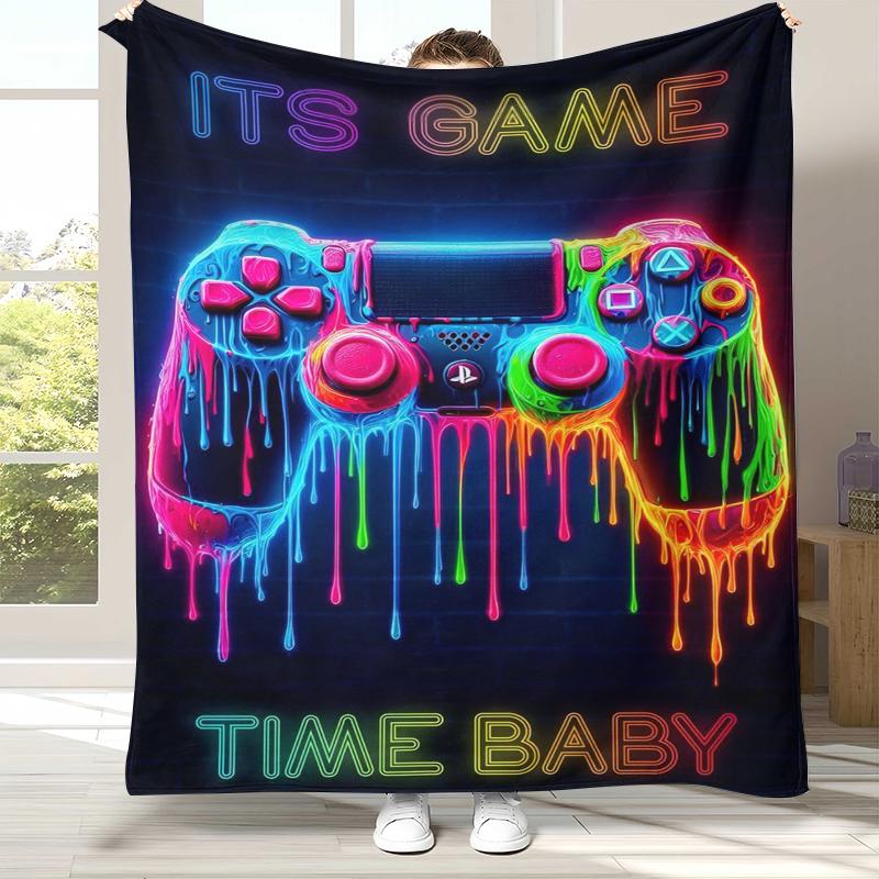 Cartoon Spiel Gamer Zone Controller Logo Flanelldecke, Ultra Weiche Warme Plüschdecke für Zuhause Schlafzimmer Bett Sofa Abdeckung Picknick Geschenk