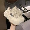 Zhao Lusi Milky Cloud Thick Sole Round Toe Canvas Sneakers for Women