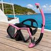 Schnorchelmaske mit Trockenschnorchel, Auslaufsichere Anti-Beschlag Panoramische Tauchmaske & Schnorchel Set, Wasserdichte Schnorchelausrüstung für Erwachsene