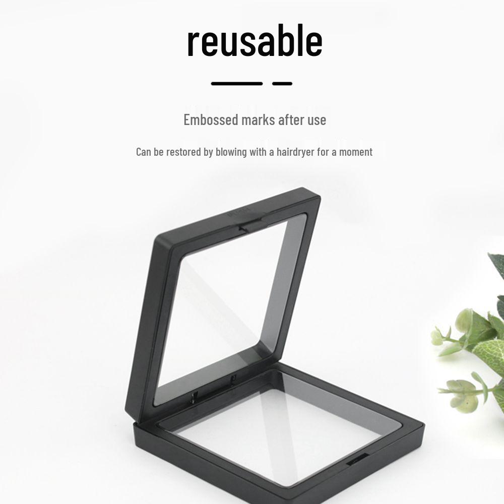 

Прозрачная шкатулка для украшений с ПЭ пленкой: Хранение с защитой от окисления для ожерелий, колец, браслетов и браслетов-манжет 7x7x2cm чёрный