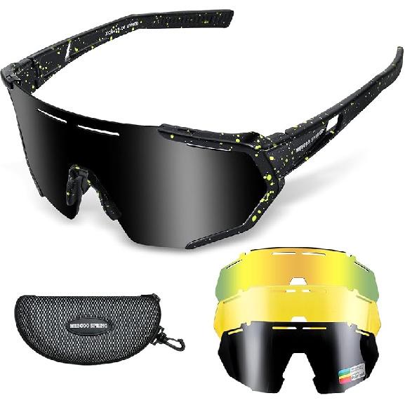 Youth Baseball Sunglasses for Boy 8-12 with 3 Interchangeable Lenses,TR90 Frame UV400 Protection Biking Glasses