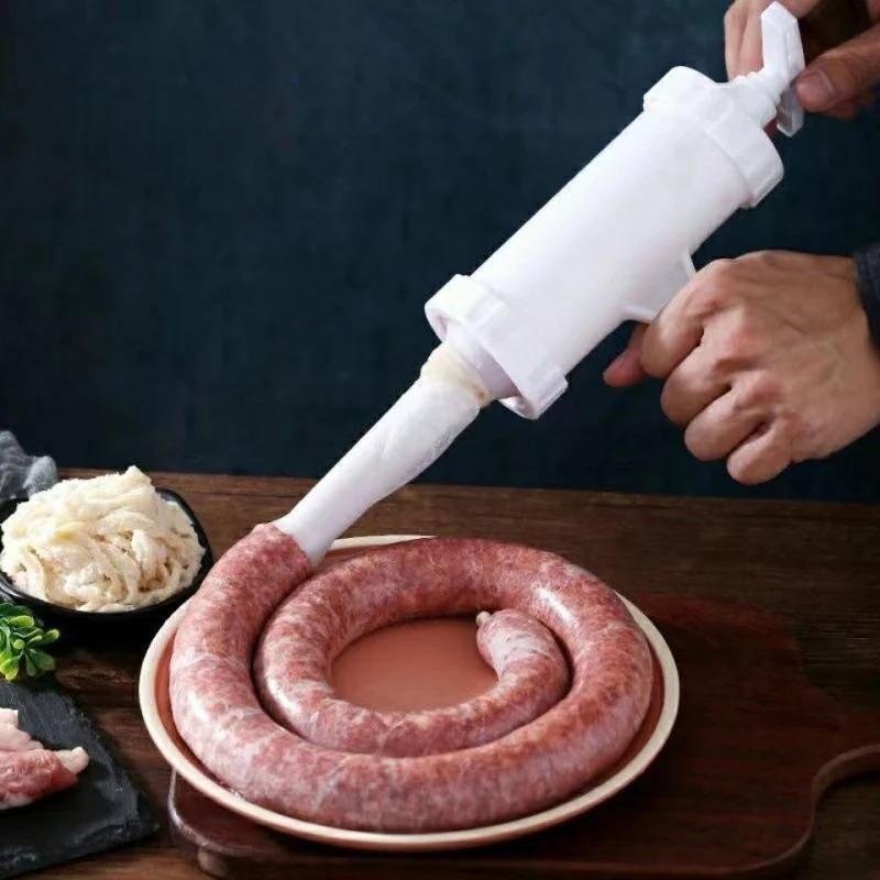 1 Set Sausage Filling Machine Set Meat Stuffer Filler Manual Meat Injection Sausage Tool Make Sausage Kitchen Cooking Tool