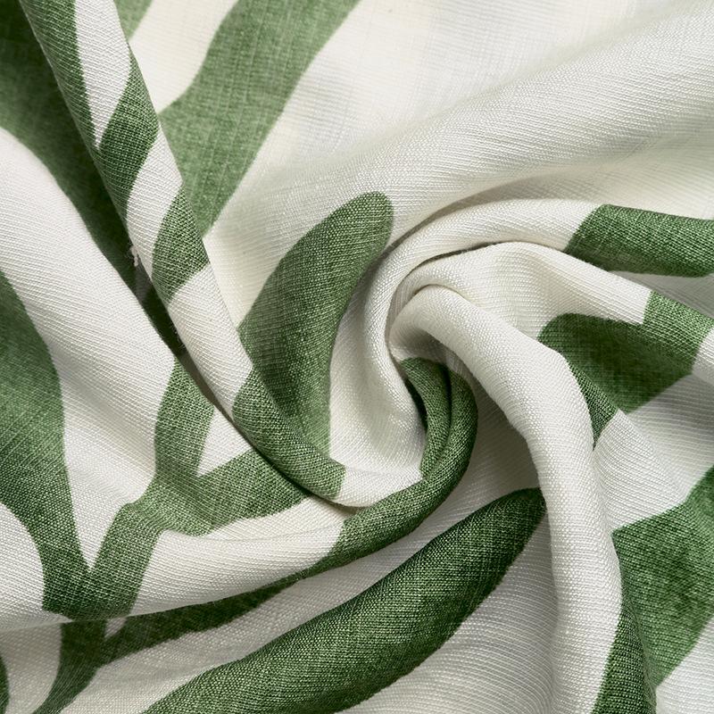 2026 Summer Green Leaf Print Spaghetti Strap Dress: Fresh Seaside Vacation Style