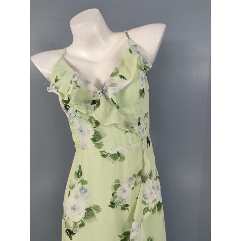Export Summer New Suspender Exquisite Print Ruffles V Neck Holiday Lady Beautiful Fashion Special Dress