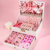 144pcs Hair Accessory Set - Includes Large Fabric Scrunchies & Clips, Perfect for Daily Wear & Gifts, Shower & Makeup Essentials (without Box)