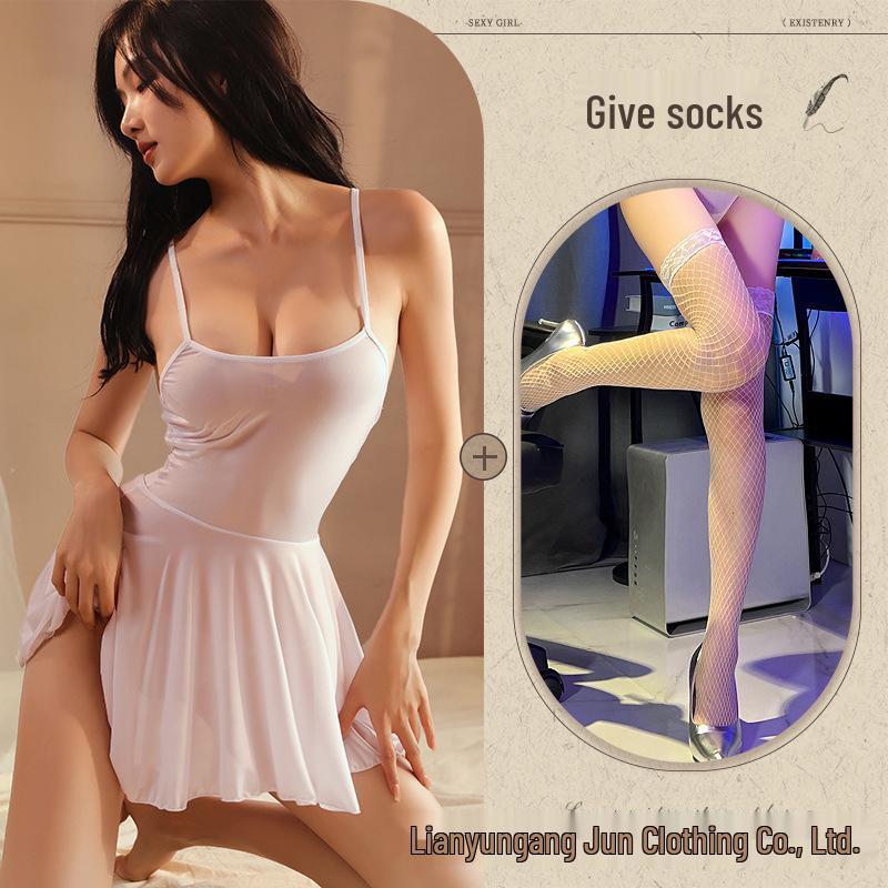 Women's Temptation Sheer Lingerie Set - Sexy, Playful, See-Through Robe & Pajamas