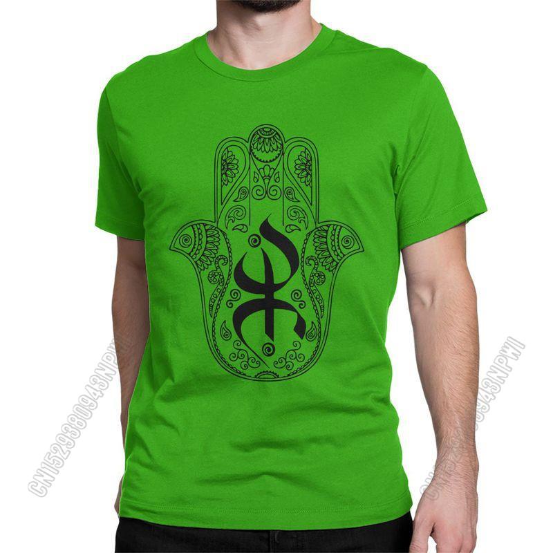 Unisexs TShirt Khamsa Amazigh Berber With Yaz Patterns Pure Cotton Tees Stylish Chic Symbol Of Luck T Shirts Crewneck Tops