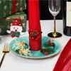 10pc Christmas Napkin Rings Red Pine Needle Wreath Napkins Plastic Buckle Hand Woven Napkin Loop Cloth Loop New Year Table Decor