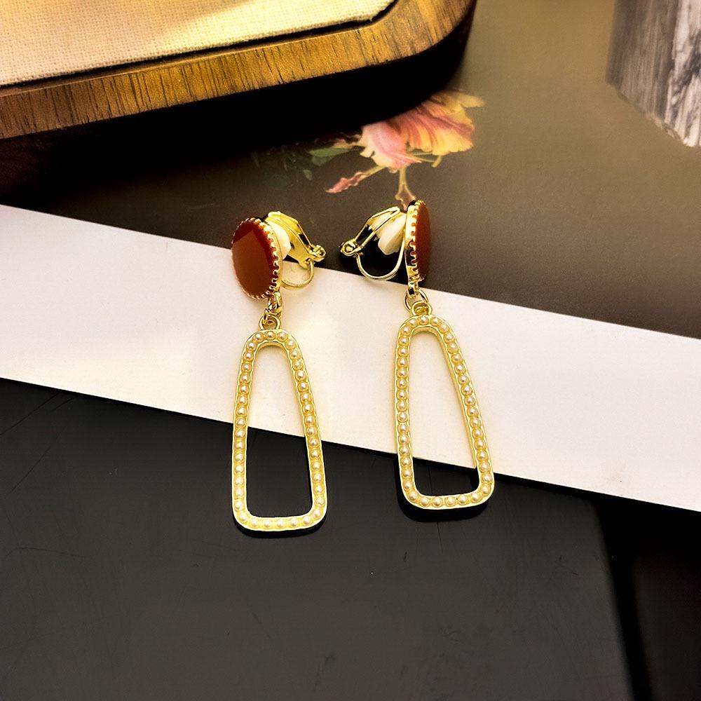 High-End Französische Dreieck Ohrclips ohne Piercing - Damen Einfache, Elegante, Luxuriöse Ohrringe