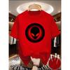 Summer Style Couple Short-sleeved T-shirt Men's and Women's Round-neck Alien Print Half-sleeve Style Inins
