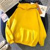 Women Warm Casual Hoodie Autumn Loose Pocket Sweatshirt Stretch Comfortable Solid Pullover Street Fashion Female