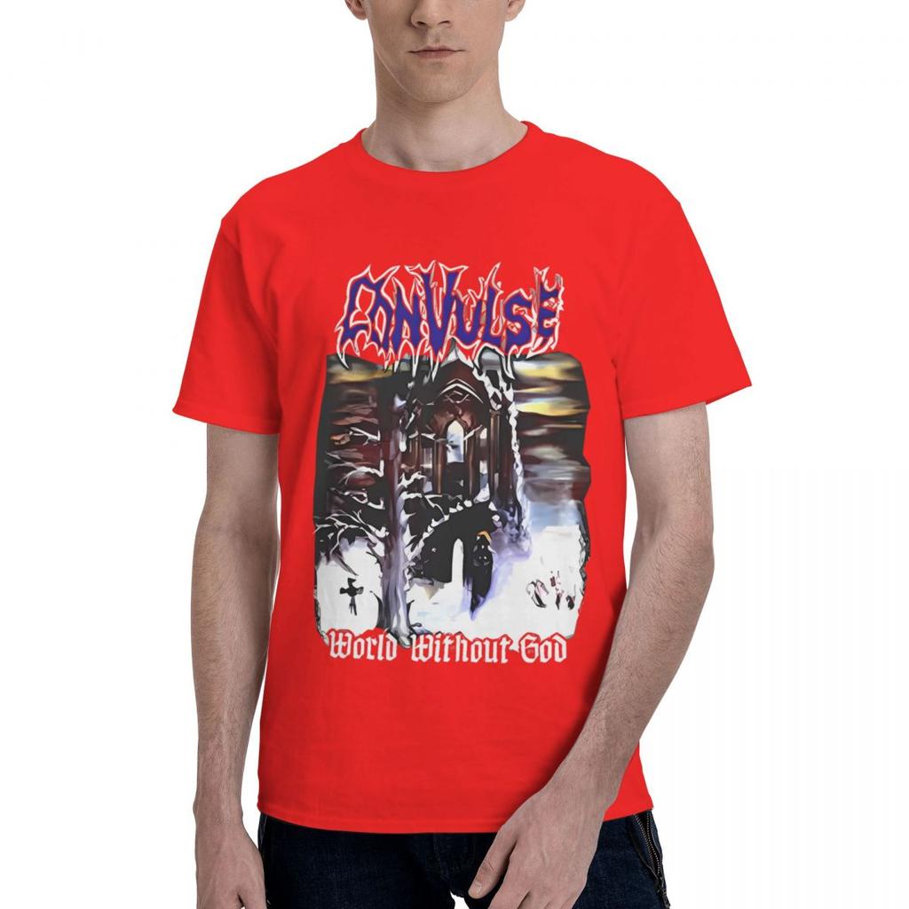 Convulse World Without God 100 Cotton Casual Breathable Confortable Man Funny Mens TShirts Mens Shirt