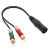Câble XLR vers DC 3,5 mm Double RCA Mâle Stéréo Sans Perte Universel Microphone Diviseur Fil pour DVD VCDXLR Mâle vers 2RCA 2m
