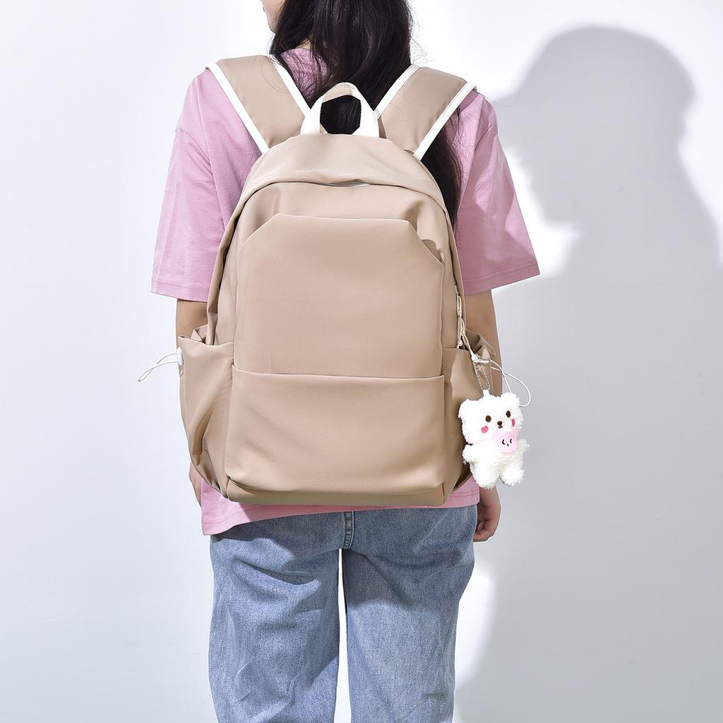 Quality Trendy Large Capacity Solid Color Student Backpack Women's Versatile College Style School Bag Men's Backpack