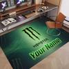 Custom Rug Monster Energy Pattern Print Name Text Soft Non‑Slip Floor Carpet for Home Indoor Decoration