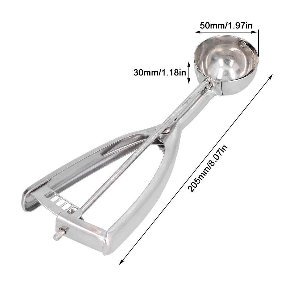 Trigger Release Ice Cream Scoop Stainless Steel Fruit Digging Spoon Durable Portion Scoop  For Home