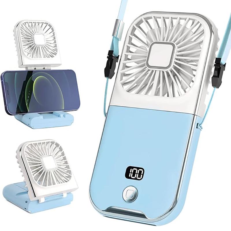 

Мини-вентилятор, портативный складной подвесной вентилятор для путешествий на открытом воздухе, ручной вентилятор с зарядкой через USB, 4-скоростной регулируемый небольшой вентилятор для охлаждения воздуха синий