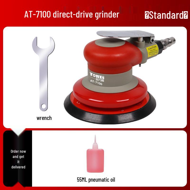 Taiwan Industrial-Grade Pneumatic Grinder with Dust Extraction and Round Sandpaper.