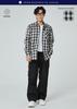 HISDERN Checkered Long Sleeve Casual Flannel Yellow and and available in Available in plus 0392Y1 L Men's Shirt Black. Loose-fitting, stylish,
