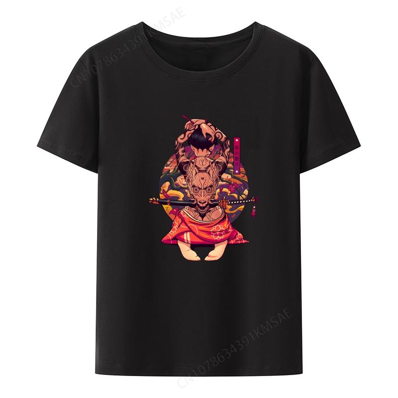 Kitsune Fury Portrait Comfortable Shirts And Blouses Ulzzang Breathable Unisex Clothes Streetwear Roupas Popular Leisure Tops