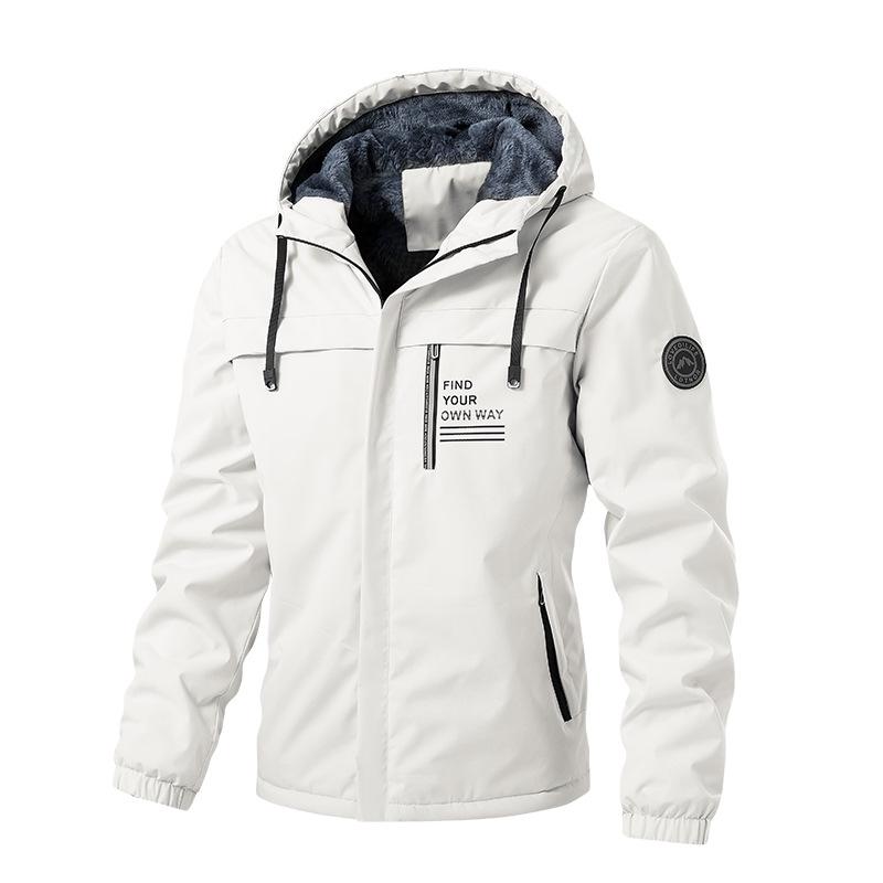 Trendy Men's and Couples' Hooded Cotton Jacket - Warm, Velvet-Lined, Thickened for Autumn & Winter
