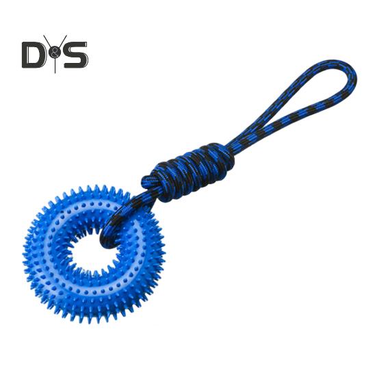 

Игрушка для жевания собак с шипами для агрессивных любителей жевать Интерактивная пищащая игрушка для дрессировки собак с шипами и веревкой для апортировки для маленьких, средних и больших собак синий