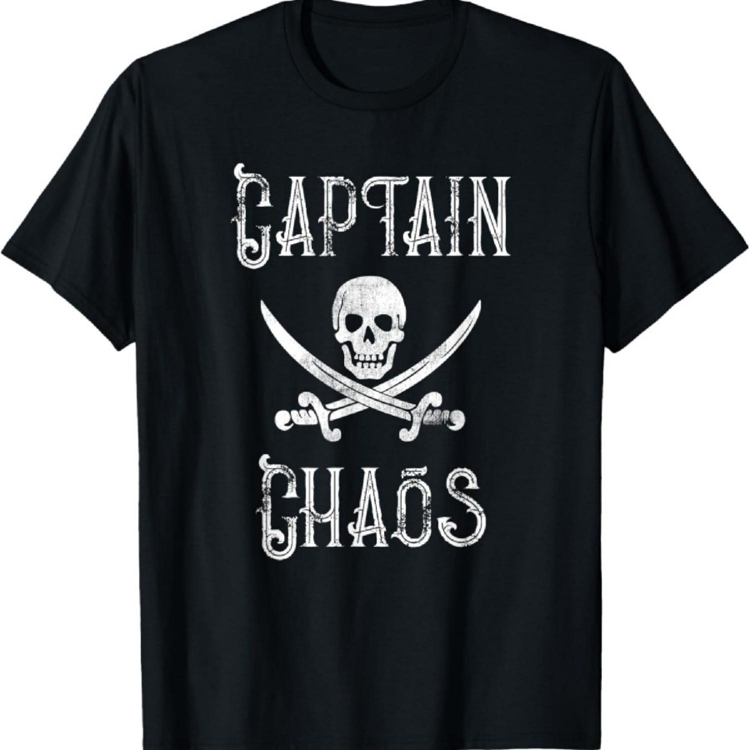 

Funny Captain Chaos Retro Pirate Pontoon Boating T-Shirt XXXXXL чорний