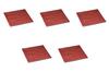 Set of 5 24cm Square Plates with Red Yuzu Tenmoku Stone Skin Large Square Plates by Setomonohonpo [24x24x1.2cm]